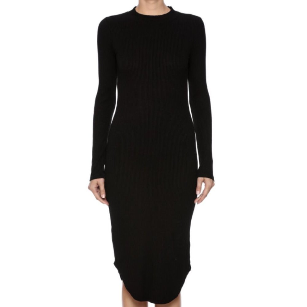 MONROW Mock Long sleeve Midi Dress